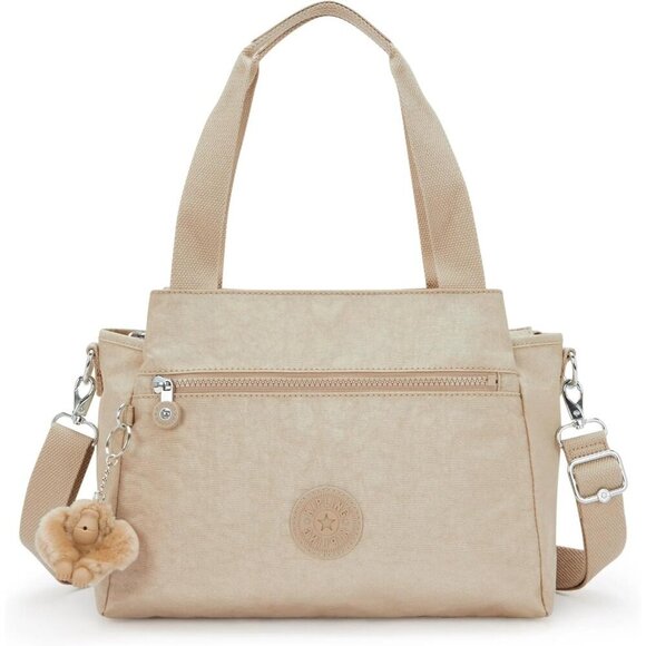 Handbags - Metallic Shoulder Bag Womens Recycled Nylon Adjustable Strap Zipper Closure